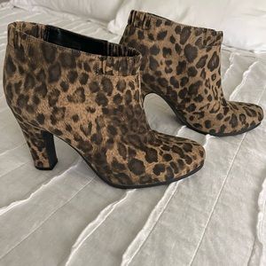 Animal print booties